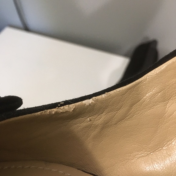 BCBGeneration black suede wedge heels bow - Picture 8 of 10